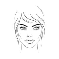 Young woman sketch vector