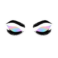 Eyes with bright make up. vector