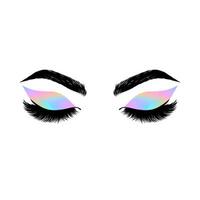 Eyes with bright make up. vector