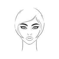 Young woman sketch vector