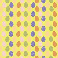 Vector colored easter eggs seamless pattern. Easter holidays on beige background.