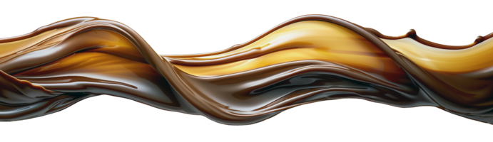 ai generato orizzontale ondulato flusso di liquido latte cioccolato. isolato su un' trasparente sfondo png