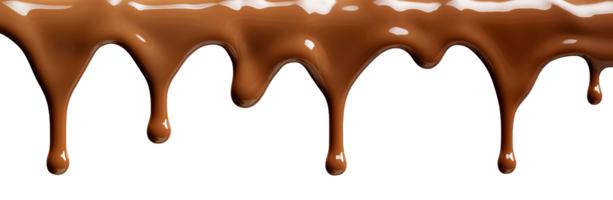 ai generado Leche chocolate se extiende desde parte superior a abajo. transparente aislado antecedentes png