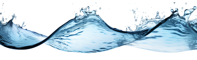 AI generated A horizontal splash of water. Isolated on a transparent background png