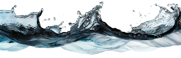 AI generated A horizontal splash of water. Isolated on a transparent background png