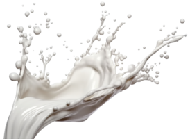 AI generated Splash and splash of white milky liquid. Isolated on a transparent background png