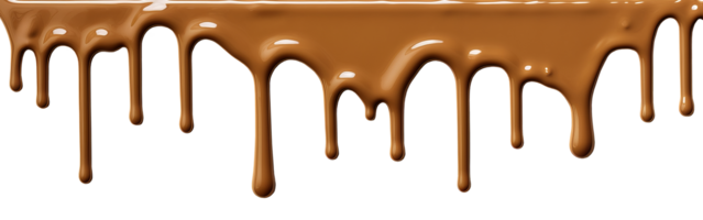AI generated Milk chocolate spreads from top to bottom. Transparent isolated background png