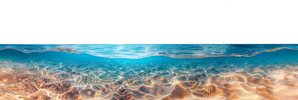 AI generated Smooth water surface with underwater view and sandy bottom png