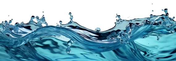 AI generated The surface of the water with waves and splashes. Transparent isolated background png