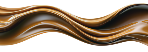 AI generated Horizontal undulating flow of liquid milk chocolate. Isolated on a transparent background png