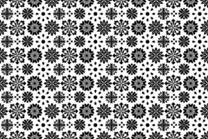 Black and white floral pattern. Abstract seamless repeating pattern with stylized flowers. vector