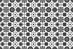 Black and white floral pattern. Abstract seamless repeating pattern with stylized flowers. vector