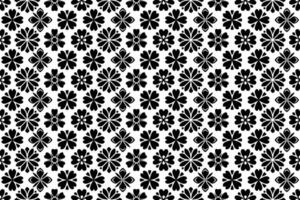 Black and white floral pattern. Abstract seamless repeating pattern with stylized flowers. vector
