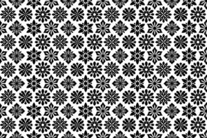 Black and white floral pattern. Abstract seamless repeating pattern with stylized flowers. vector