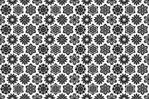 Black and white floral pattern. Abstract seamless repeating pattern with stylized flowers. vector