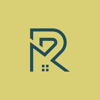 Letter R design element vector icon idea with creative house concept