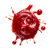 ai gegenereerd ketchup vlekken met transparant achtergrond clip art png