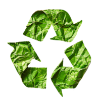 ai generado verde reciclar flechas en claro antecedentes png