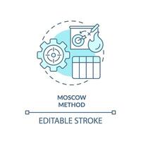 MoSCoW method soft blue concept icon. Task organization. Round shape line illustration. Abstract idea. Graphic design. Easy to use in infographic, promotional material, article, blog post vector