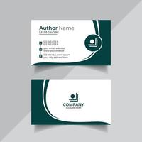 Vector clean style green color business card template design or visiting card