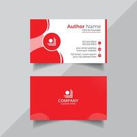 Vector clean style red color business card template or visiting card design