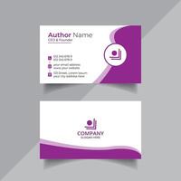 Vector clean style modern purple color business card template or visiting card design