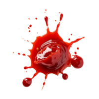 AI generated Transparent Ketchup Splashes Set png