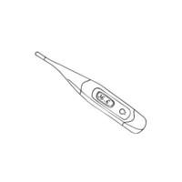 Hand-drawn thermometer sketch. Clinical thermometer fever measurement. isolated vector illustration.