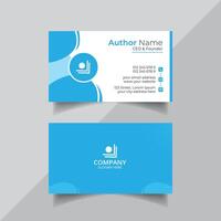 Vector clean style blue color business card template design or visiting card design