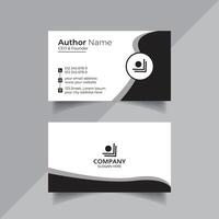 Vector clean style modern black and white business card template or visiting card