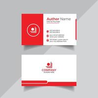 Vector clean style red color business card template or visiting card design