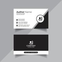 Vector clean style modern black and white business card template or visiting card