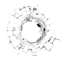 AI generated Clear Cracked Glass with Hole on Background png