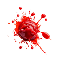 AI generated Red Sauce Splashes on Clear Background png