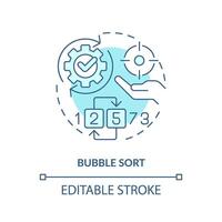 Bubble sort method soft blue concept icon. Task management. Round shape line illustration. Abstract idea. Graphic design. Easy to use in infographic, promotional material, article, blog post vector