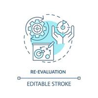 Performance evaluation soft blue concept icon. Resource control. Round shape line illustration. Abstract idea. Graphic design. Easy to use in infographic, promotional material, article, blog post vector