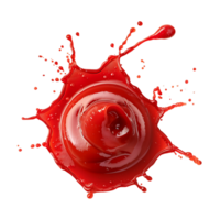 AI generated Ketchup Splashes Isolated with Transparency png