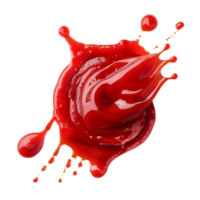 ai generado goteo salsa de tomate con transparente antecedentes png