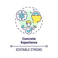 Concrete experience multi color concept icon. Kolbs learning strategy. Involvement in new experience. Round shape line illustration. Abstract idea. Graphic design. Easy to use in presentation vector