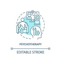 Psychotherapy soft blue concept icon. Mental therapy consultation. Round shape line illustration. Abstract idea. Graphic design. Easy to use in infographic, presentation, brochure, booklet vector