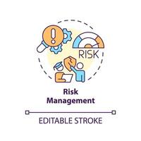 Risk management multi color concept icon. Safety risks. Insurance due to experiential learning. Round shape line illustration. Abstract idea. Graphic design. Easy to use in presentation vector