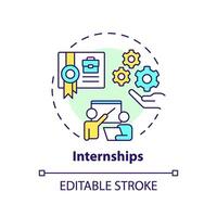 Internships multi color concept icon. Practical professional experience. Intern for improving skills. Round shape line illustration. Abstract idea. Graphic design. Easy to use in presentation vector