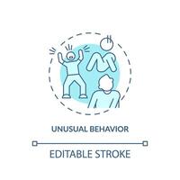 Unusual, abnormal behaviour soft blue concept icon. Social issues. Round shape line illustration. Abstract idea. Graphic design. Easy to use in infographic, presentation, brochure, booklet vector