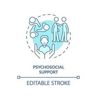 Psychosocial support soft blue concept icon. Social services assistance. Round shape line illustration. Abstract idea. Graphic design. Easy to use in infographic, presentation, brochure, booklet vector