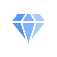 Blue Diamond Icon Flat Design Style. Simple Web and Mobile Vector. Perfect Interface Illustration Symbol. vector