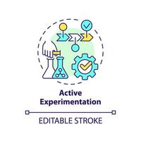 Active experimentation multi color concept icon. Kolbs experiential learning model. Applying new ideas. Round shape line illustration. Abstract idea. Graphic design. Easy to use in presentation vector