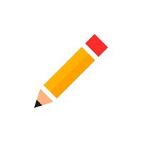 Pencil Stationary Tools con Flat Design Style. Simple Web and Mobile Vector. Perfect Interface Illustration Symbol. vector