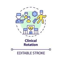 Clinical rotation multi color concept icon. Practical experience in clinical settings. Practical lessons. Round shape line illustration. Abstract idea. Graphic design. Easy to use in presentation vector