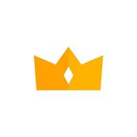 Gold Crown Icon Flat Design Style. Simple Web and Mobile Vector. Perfect Interface Illustration Symbol. vector