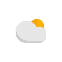 Cloud and Sun Icon Flat Design Style. Simple Web and Mobile Vector. Perfect Interface Illustration Symbol. vector